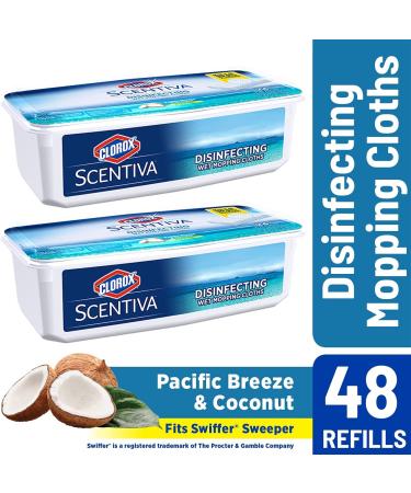 Clorox Scentiva Disinfecting Wet Mopping Cloths | Pacific Breeze and Coconut | 24ct Refills - Pack of 2 - Buy Online on GoSupps.com