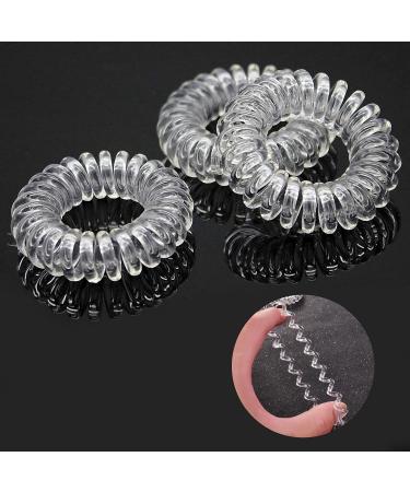 16-Piece Telephone Cable Hair Ties - Elastic Spiral Hair Bands for Women & Girls | 8 Black & 8 Clear - Buy Online on GoSupps.com