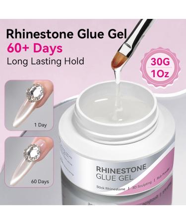 Rhinestone Gel | Strong Adhesive for Nail Polish - 30g Rhinestone Glue Supplies for Nail Art - For Attaching Jewelry to Adults Women and Girls Indoors and Outdoors Parties Christmas and More - Buy Online on GoSupps.com