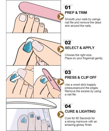 EBANKU 32 PCS Gel Nail Strips Gel Toeail Strips Full Wraps Adhesive Gel Toenail Stickers with Nail File and Stick(UV/LED Lamp Required)-2 # 2 - Buy Online on GoSupps.com