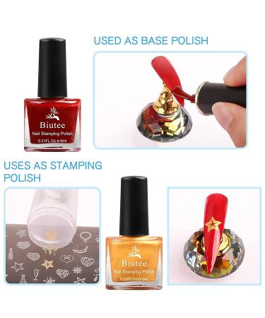 Biutee Nail Stamping Polish Kit - 12 Colors Nail Art Stamp Set for Manicure Print - Holiday Collection (Air Dry) - Buy Online on GoSupps.com