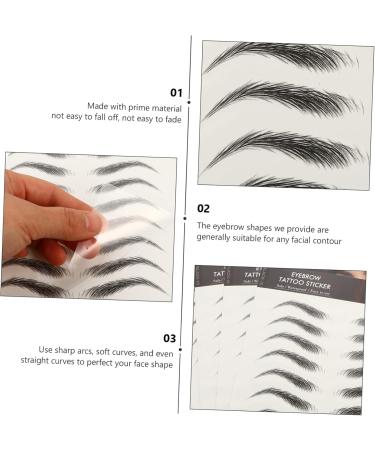 FRCOLOR 4 sheets Temporary Grooming Waterproof Decal Eyebrow Brow Makeup Hair-like Shaping on Transfers for 1 count (Pack of 1) Black - Buy Online on GoSupps.com