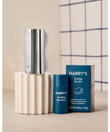 Harry's Cooling Eye Kit for Men - Gua Sha Depuffing Facial Massage Tool and 2 Cooling Eye Sticks 2 Sticks - Buy Online on GoSupps.com