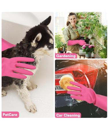 COMNICO 15-inch Extra Long Rubber Cleaning Gloves - Waterproof Non-Slip Reusable for Kitchen & Bathroom - Dishwashing, Bleaching - 1 Pair (Red or Green) - Grippy Latex Supplies - Buy Online on GoSupps.com