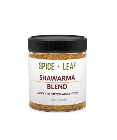 Premium Shawarma Spice Seasoning by Spice + Leaf, 3.5 Oz - Kosher, Vegan Preservative Free Spice Blend for Middle Eastern Flavor. Vegetarian, Dairy Free and Salt Free Shawarma Blend