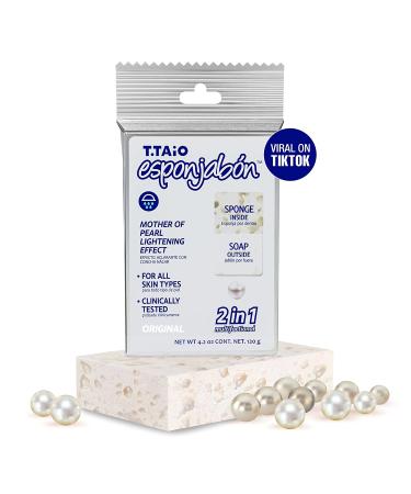 Mother of Pearl Soap Sponge - Gentle Shower Scrubber for Bath Wash - Removes Dirt and Oil - Massage Foot, Elbow, and Face - Bathroom Accessories with Fresh Nacre Scent - Buy Online on GoSupps.com