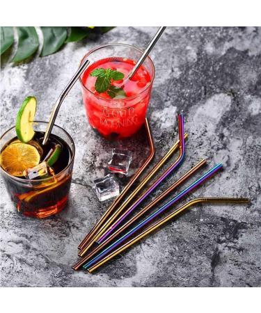 Metal Straws Reusable Stainless Steel Straws Bubble Tea Drinking with Silicone Tip and Carrying Pack Mix Straw 2 Cleaning Brush and for Smoothie Milk Cocktail Milkshake Cold/Hot Drinks(Silver) - Buy Online on GoSupps.com