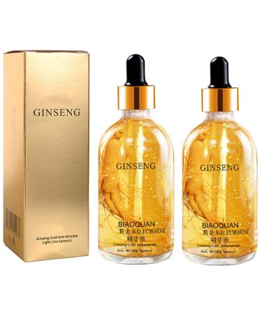 2PCS Ginseng Polypeptide Anti-Ageing Essence  Ginseng Gold Polypeptide Anti-Ageing Essence  One Ginseng Per Bottle  Ginseng Gold Polypeptide Anti-Wrinkle Essence  Ginseng Serum for Face