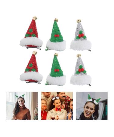 Lurrose 6pcs Christmas Hair Clips - Santa Claus Cap Hairpins | Festive Hair Accessories for Holiday Parties - Buy Online on GoSupps.com