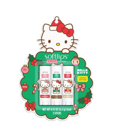 Softlips Hello Kitty Limited Edition Holiday Lip Balm Set - Gingerbread, Apple Cider, Cherry Cordial (3pc Pack) - Buy Online on GoSupps.com