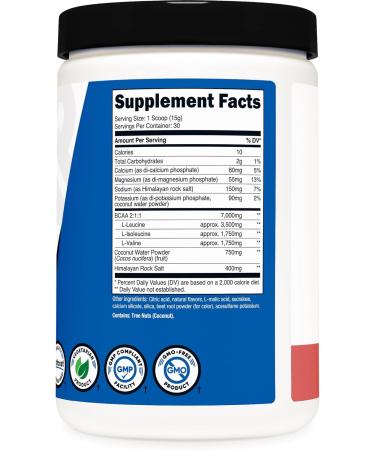 Nutricost BCAA + Hydration Powder (Raspberry Lemonade) 30 Servings - Branched Chain Amino Acids with Hydration Complex - Gluten-Free Non-GMO - Buy Online on GoSupps.com