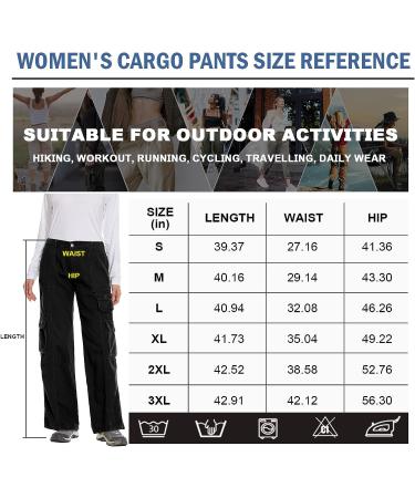 Women's Hiking Cargo Pants Joggers | Cotton Casual Military Army Combat Work Pants | 7 Pockets | Small Black - Buy Online on GoSupps.com
