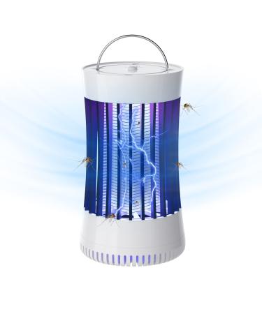 Lulu Home Indoor Bug Zapper with Fan, 1500V High Voltage Lighted Mosquito Lamp Trap, USB Cable Chargeable & Plug-in Using Electric Insect Killer Catching Moth Mosquitoes Gnat Fruit Flies
