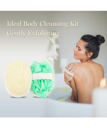 Travel Natural Body Loofah Sponge - Eco-Friendly Mini Exfoliating Scrub for Soft Sensitive Skin - Double-Sided 2 Pack - Buy Online on GoSupps.com