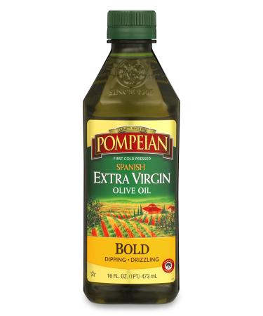 Pompeian Spanish Bold Extra Virgin Olive Oil, First Cold Pressed, Strong, Fruity Flavor, Perfect for Dipping and Drizzling, 16 FL. OZ. Bold Extra Virgin Olive Oil 16 Fl Oz (Pack of 1) - Buy Online on GoSupps.com