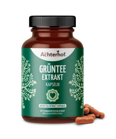 Green tea extract 120 capsules |Contains green tea extract with 50% EGCG as well as black pepper extract with 95% piperin |100% vegan |In practical capsule form |From the Achterhof