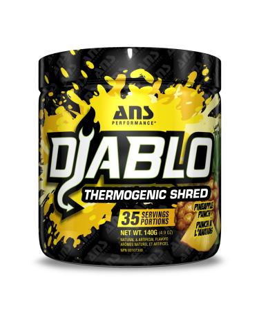 ANS Performance Diablo (35 Servings 4.9 oz) - Energy Powder for Elevated Strength & Stamina - With Added Kinetq Garcinia L Carnitine - Thermogenic Formula - Delicious Flavours (Pineapple Punch)