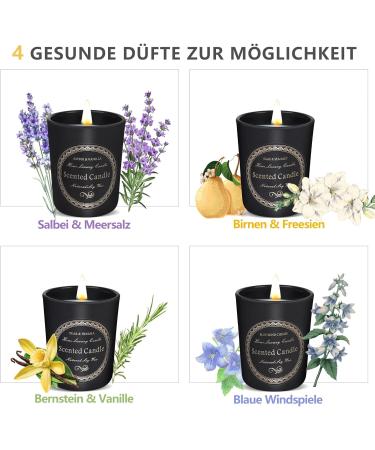 Vezmoc 4 Pack Fragrance Candle Gift Set | Natural Soy Wax Candles for Valentine's Day | Stress Relief & Sleep | Perfect Gift Ideas for Women - Buy Online on GoSupps.com
