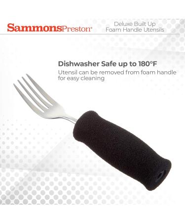 Sammons Preston Deluxe Built-Up Handle Fork 8" Long Stainless-Steel Easy-Hold Utensil with Removable Soft Molded Foam Grip Adaptive Eating Aid for Those with Arthritis and Weak Grip - Buy Online on GoSupps.com