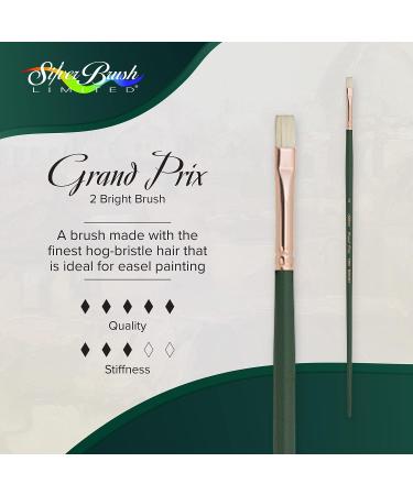 Silver Brush Limited 1002 Grand Prix Bright Brush Size 2 - Long Handle | For Oil Paintings - Buy Online on GoSupps.com