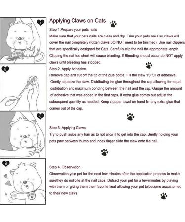 JOYJULY 100pcs Cat Nail Caps Pet Cat Claw Kitty Caps Control Soft Paws of 5 Different Colorful Nail Covers for Cats+ 5 Adhesive Glue+3 Applicator with Instruction Small S - Buy Online on GoSupps.com