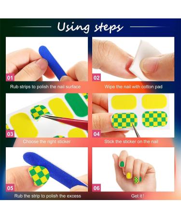 Solid Checkerboard Nail Wraps - 12 Sheets with Nail File | Self-Adhesive Polish Strips for DIY Manicure | Nail Art Stickers for Women & Girls - Buy Online on GoSupps.com