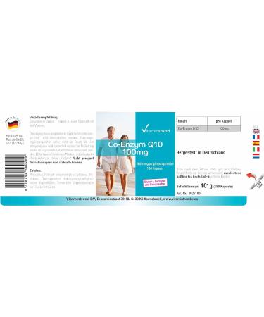 Co-Enzyme Q10 100mg - 180 Vegan Capsules | High-Dose Q10 for 6 Months | Vitamintrend International Shipping Available - Buy Online on GoSupps.com