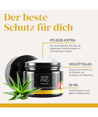 50ml Organic Eye Cream with Hyaluronic Acid & Aloe Vera - Vegan Anti-Aging Moisturizer for Daily Eye & Face Care - Skiny Per Natural Made in Germany - Buy Online on GoSupps.com