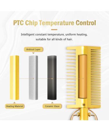 Ten-Tatent Hot Comb Hair Straightener | Double Sided Electric Straightening Brush - Buy Online on GoSupps.com
