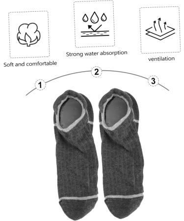 Inner Height Socks - Eel Cushion Insoles for Heels | Height Increase Sock Pads | No Show Warm Pure Cotton Light Grey - Buy Online on GoSupps.com