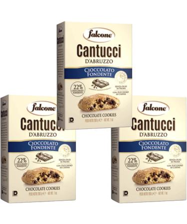 Falcone Cantucci - Dark Chocolate 200g Pack of 3 - Cioccolato Fondente Cantuccini Biscotti - Buy Online on GoSupps.com