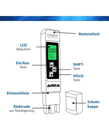 Microbe-Lift Arka Myaqua 3-in-1 TDS/EC Measuring Device - Accurate TDS EC & Temperature with Calibration Solution for All Water Types - Buy Online on GoSupps.com