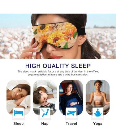 Haskirky Light Blocking Eye Mask for Men and Women | Breathable & Adjustable | Perfect for Travel, Yoga, Meditation | Office Deep Sleep Goodies | Watercolor Sunflower - Buy Online on GoSupps.com