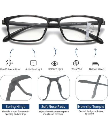 Premium Progressive Multifocal Reading Glasses | Photochromic TR90 Black Rectangle Sunglasses | Seamless Transition 1.5x - Buy Online on GoSupps.com