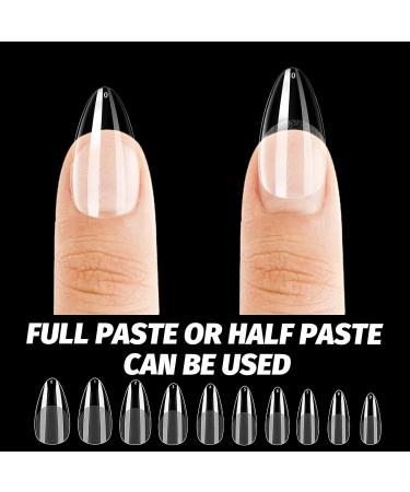500 Almond Nail Tips - Acrylic Artificial Nails | 10 Sizes for Women & Girls - Premium Quality - Buy Online on GoSupps.com