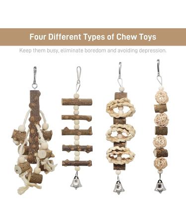 LIMIO Bird Toys - 7 PCS Natural Wood Perches & Swings for Parakeets - Bird Cage Accessories for Chewing & Play - Buy Online on GoSupps.com