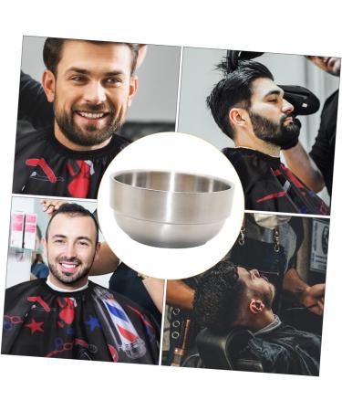 Minkissy Foam Dishwasher Soap Cream Bowl for Men - Stainless Steel Shaving Tool Box 9x9x4.9cm - Ideal for Beard Care & Pigment Mixing - Buy Online on GoSupps.com