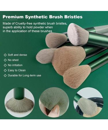 Makeup Brushes Makeup Brush Set Premium Synthetic Foundation Brush Face Contour Brush Blending Face Powder Blush Concealers Brush Make up Brushes Set (13 Pcs green) - Buy Online on GoSupps.com