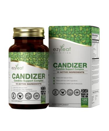 Ezyleaf Candida Support | 120 Candida Complex Capsules with Grapefruit Seed Extract Olive Leaf Extract Caprylic Acid PAU D Arco & Oregano | CANDizer - Biotin Thyme Leaf & Garlic | UK ISO Certified