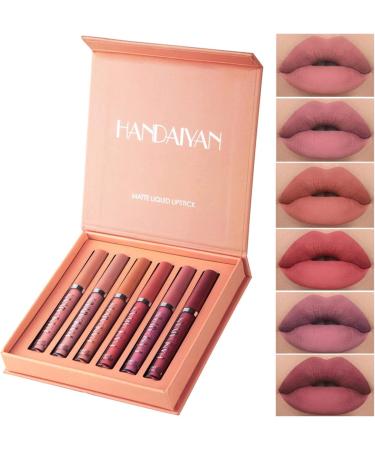 N/K Matte Liquid Lipstick Set - 6 Velvet Colors Long-Lasting Waterproof Lip Makeup for Women - Non-Fading Lip Gloss - Buy Online on GoSupps.com