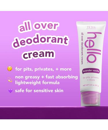 hello Lavender Vanilla and Clean Fresh All Over Deodorant Creams Aluminum Free 3 Ounces Each - Buy Online on GoSupps.com