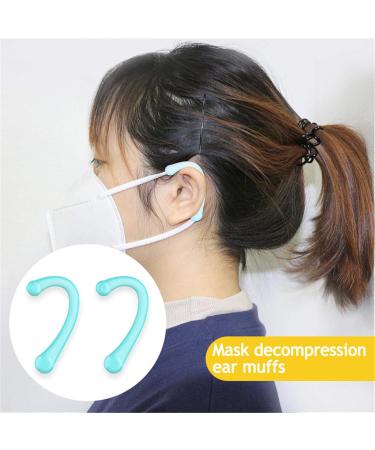 goforwealth Pairs Silicone Ear Hooks Earring Covers Reusable Silicone Ear Protectors Ear Holder Hook Ear Strap Accessories Can Relieve Earache Pleasure Black - Buy Online on GoSupps.com