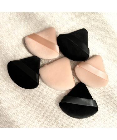 6 Pieces Triangle Powder Puff for Face: Soft Velour Makeup Puff Set - Essential Trending Foundation & Setting Powder Blender Sponge - Pro Quality Beauty Makeup Tools for Flawless Application & Finish