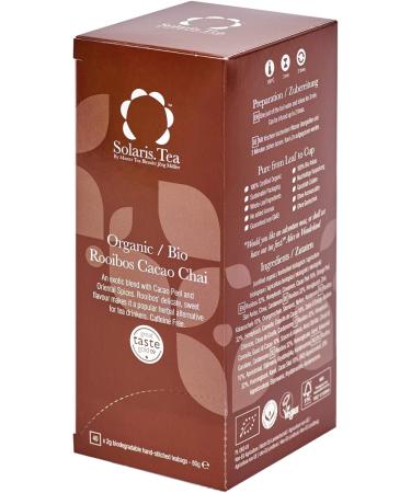 Organic Rooibos Cacao Chai Tea - Certified Vegan | Solaris Tea | 40 Biodegradable Teabags | 80g Pack - Buy Online on GoSupps.com