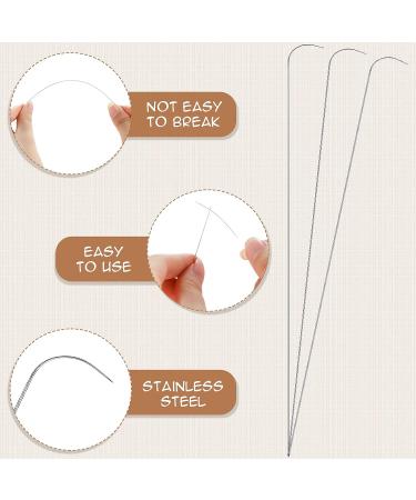 Curved Beading Needles Set - Stainless Steel Big Eye Needle for Jewelry Making, Sewing, and DIY Crafts - 3 Pieces - Buy Online on GoSupps.com