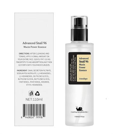 Snail Mucin 96% Power Repairing Essence EXTRA SIZE 110ml Hydrating Snail Mucin Serum for Face with Snail Secretion Filtrate for Dull Skin & Fine Lines (3.71 Fl Oz) 3.38 Fl Oz (Pack of 1)