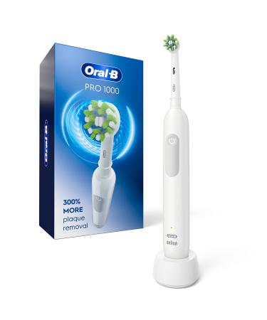 Oral-B Pro 1000 Power Rechargeable Electric Toothbrush Powered by Braun ,1 count , White (Packaging may vary) White 1 Count (Pack of 1)