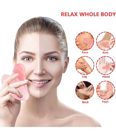 Gua Sha Stone Rose Quartz Tool | Daily Anti-Aging Skin Massage for SPA Therapy - Buy Online on GoSupps.com