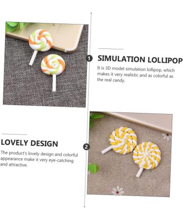  Levemolo Levemolo 20 Pieces Dummy Simulation Lollipop Charms Rainbow Pacifier Photo Prop Craft Lollipop Lovely Charm Polymer Clay Dining Table Party Table - Buy Online on GoSupps.com