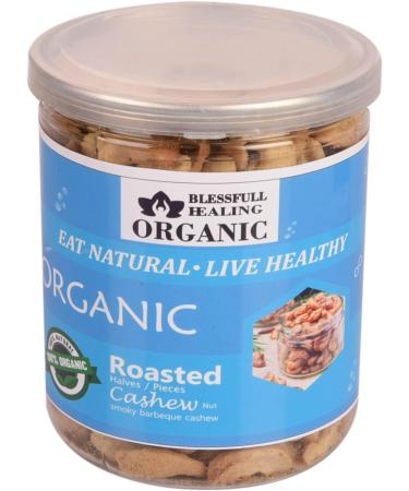Blessfull Healing Organic Natural Vegan Smoky Barbeque Roasted Halves/Pieces Cashew Nuts Crunchy Kaju 300 Gram - Buy Online on GoSupps.com